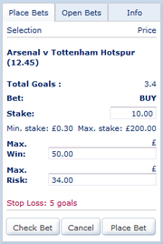 Buying Total Goals - Maximum Win and Maximum Risk - Arsenal Vs Tottenham