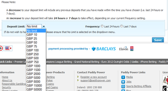 Setting a deposit limit on PaddyPower
