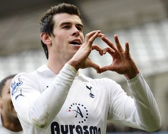 Gareth Bale celebrates with his 'heart' symbol. We are tipping over 3.5 goals for Spurs Vs Wigan, great odds too!