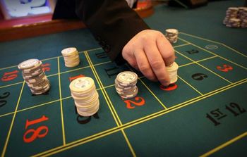 Roulette chips placed on the table